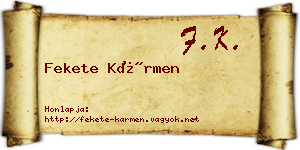 Fekete Kármen névjegykártya